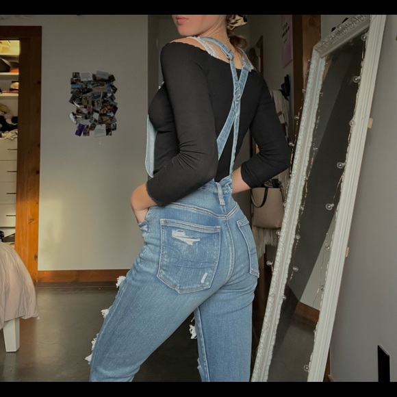 {{ American Eagle denim overalls🤎}} - Picture 2 of 2